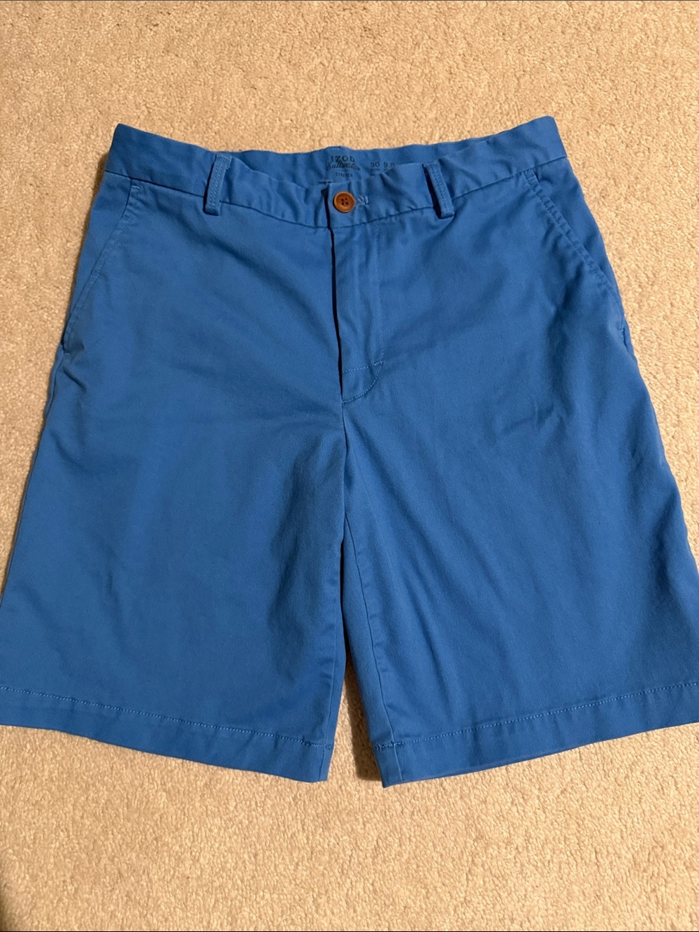 Izod Bright Blue Men's Flat-Front Shorts